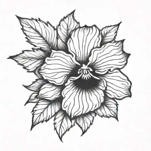violet one Violet flower tattoo design idea