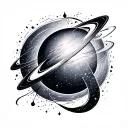 simplistic galaxy with hidden j somewhere tattoo design idea