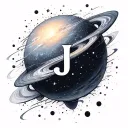 simplistic galaxy with hidden j somewhere tattoo design idea