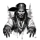 Captain Jack sparrow in sharukh khan post with wolverine hands tattoo design idea