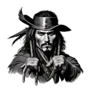 Captain Jack sparrow in sharukh khan post with wolverine hands tattoo design idea