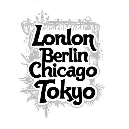 "London Berlin Chicago Tokyo" Four marathons tattoo design idea