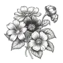two flowers: geranium and gerbera tattoo design idea