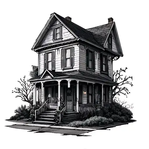 Trap House tattoo design idea