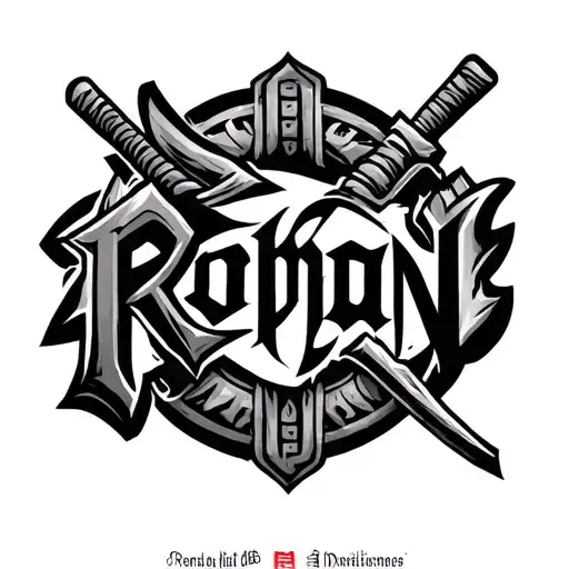 Rohan name but letters shaped into a samurai tattoo design idea