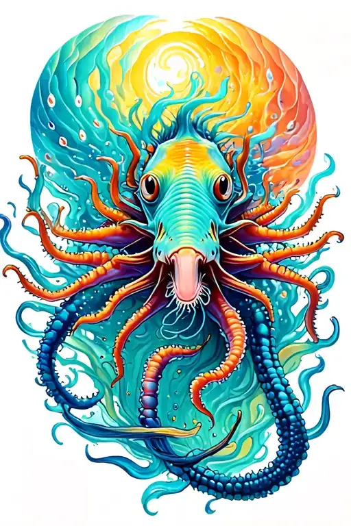 beautiful sea creature tattoo design idea