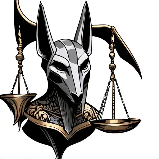 Anubis Scales Of Justice tattoo design idea