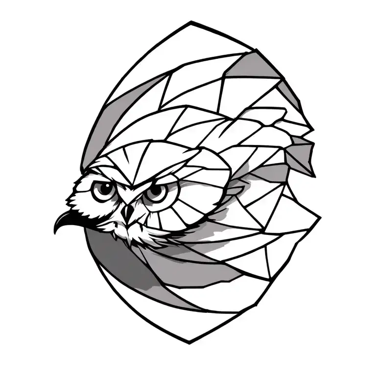 owl flying tattoo design idea