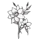 Sagittarius and narcissus Flower Bouquet arrow tattoo design idea