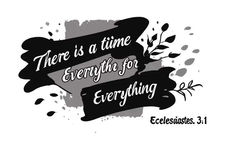 "Tony" there is a time for everything Ecclesiastes 3:1 tattoo design idea