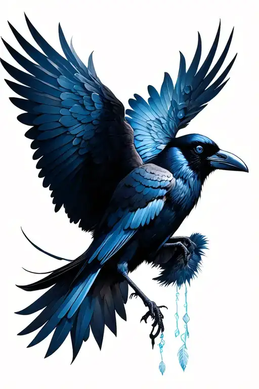 Northern mythology crow tattoo design idea