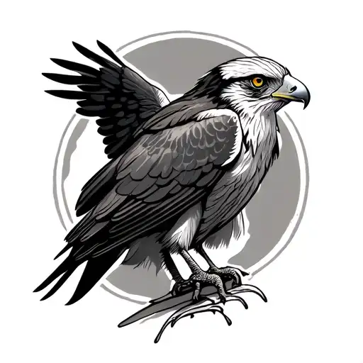 red kite perched tattoo design idea