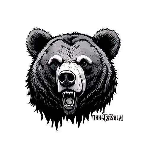 dracula on a rusian bear tattoo design idea