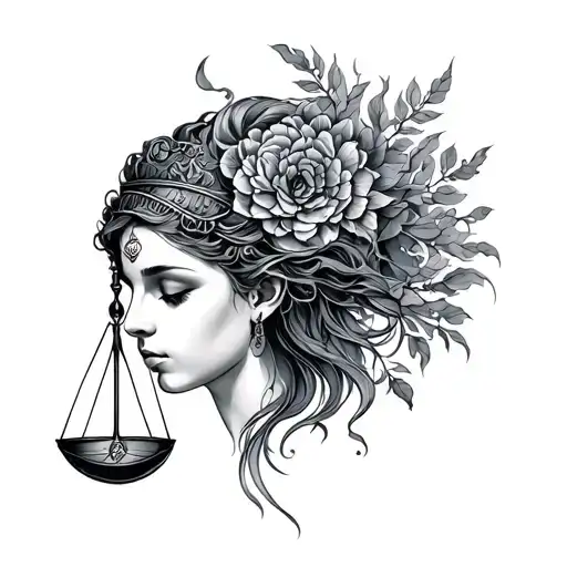 Aquarius And Libra tattoo design idea