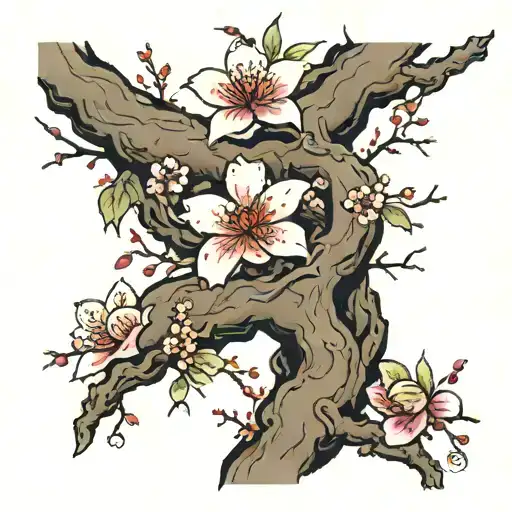 plum blossom tattoo design idea