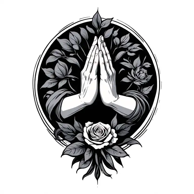 holding hands praying tattoo design idea