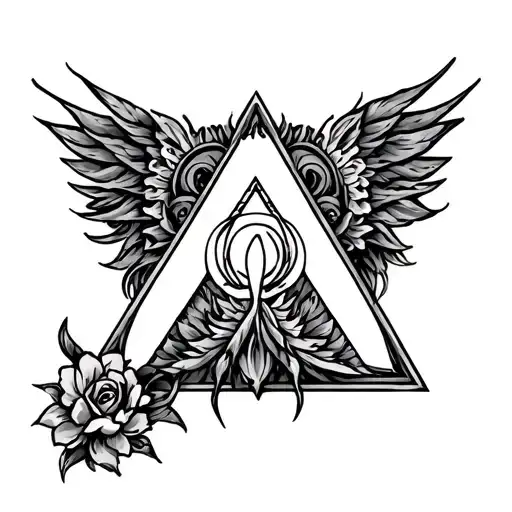 holy trinity triangle filliagree tattoo design idea