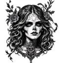 gothic tramp stamp  tattoo design idea