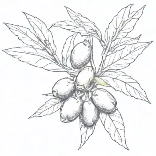 single olive on an olive branch tattoo design idea