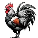 Rooster fighting tattoo design idea