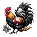 Rooster fighting tattoo design idea