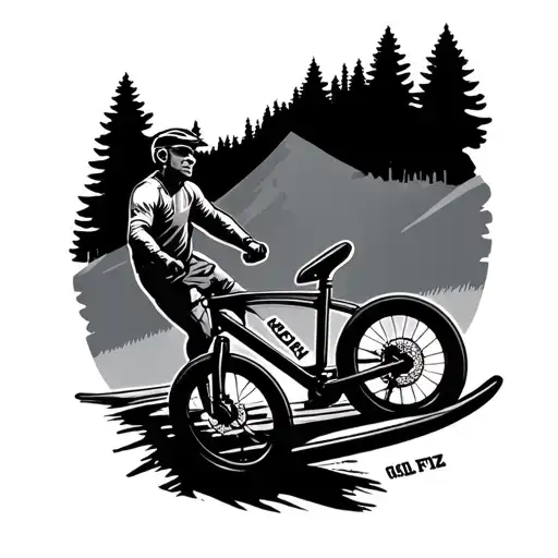 golf CrossFit ski mountain bike tattoo design idea