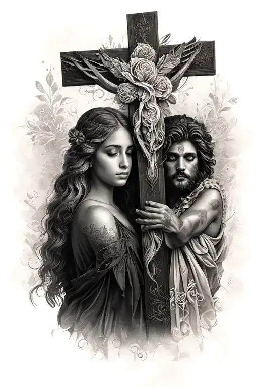 Kathy and Leo cross tattoo tattoo design idea