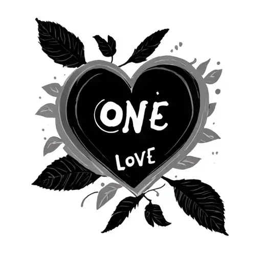 "ONE LOVE" ONE LOVE tattoo design idea