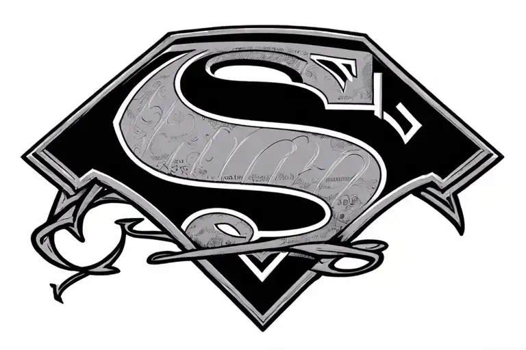 superman logo with traditional new zealander design around  tattoo design idea