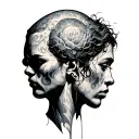 overthinking head tattoo design idea