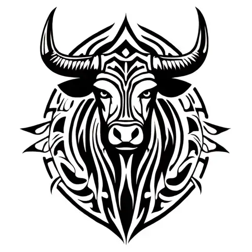 boricua taino tribal bull tattoo design idea