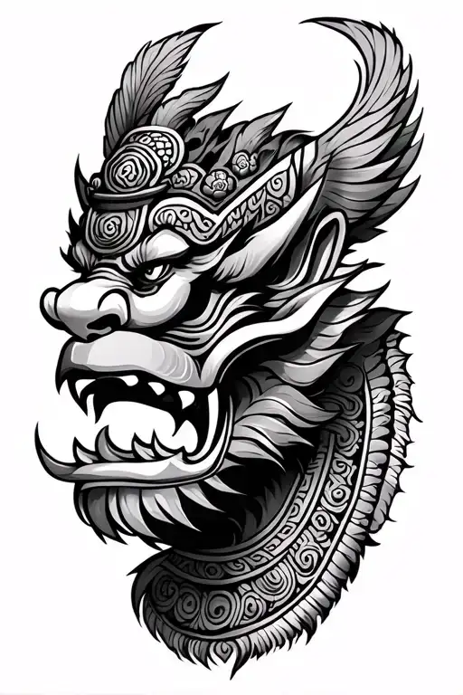 Bali Barong tattoo design idea