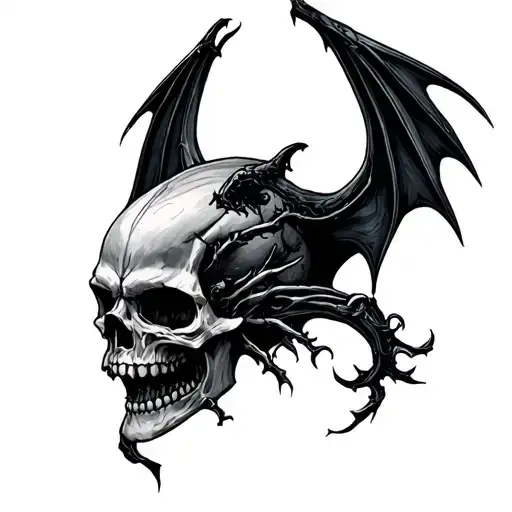 Deathbat tattoo design idea