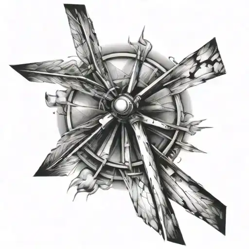 wind turbines tattoo design idea