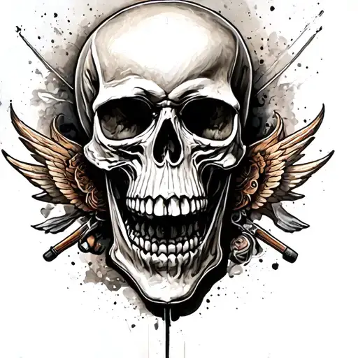 Harley Davidson skull tattoo design idea