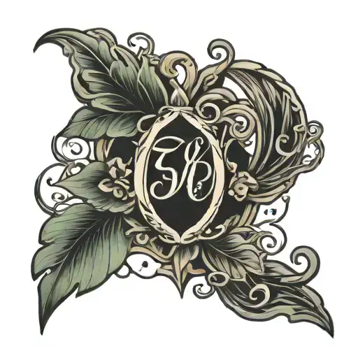 family initials intertwined tattoo design idea