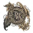 family initials intertwined tattoo design idea