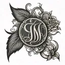 family initials intertwined tattoo design idea
