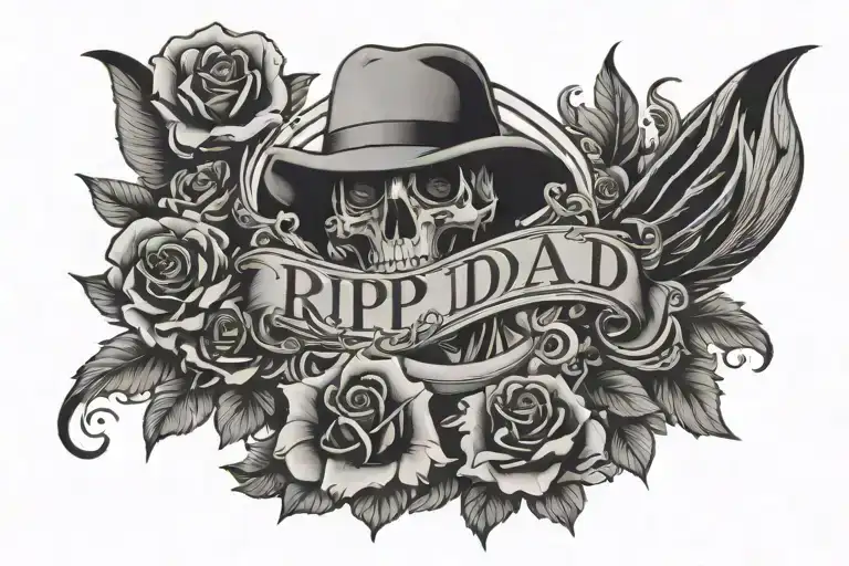 Rip dad tattoo design idea