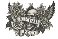 Rip dad tattoo design idea