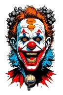 killer clowns from outer space theme tattoo design idea