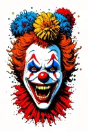 killer clowns from outer space theme tattoo design idea