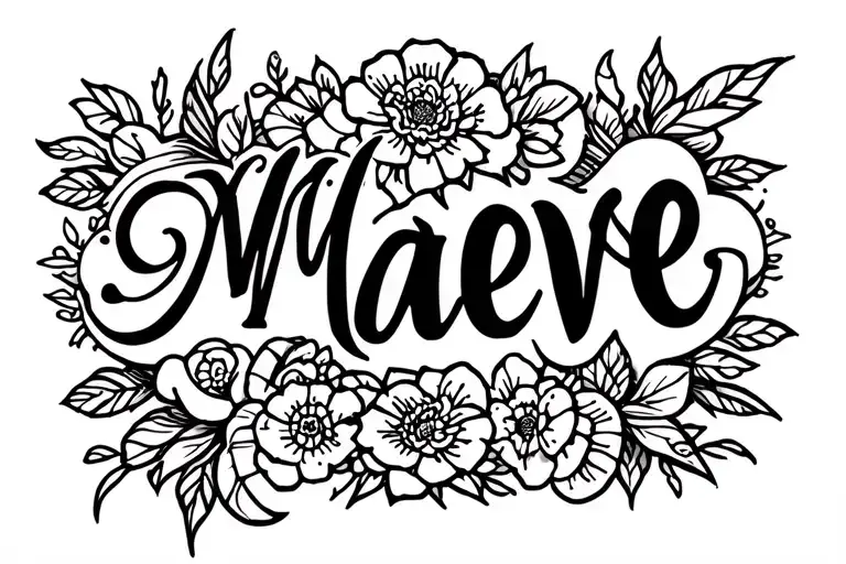 daddy daughter tattoo including the name maeve written tattoo design idea