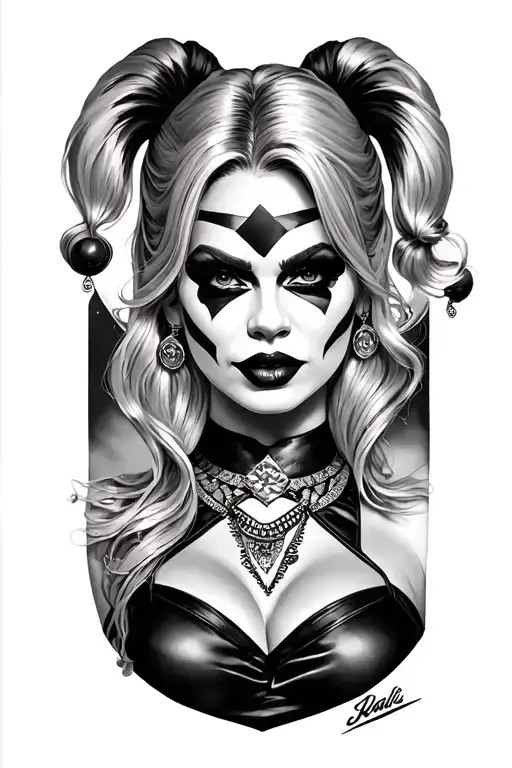 Harley Quinn Rhombuses tattoo design idea