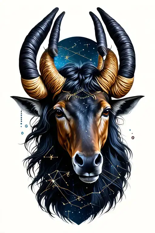 Capricorn and Sagittarius constellations forming tattoo design idea