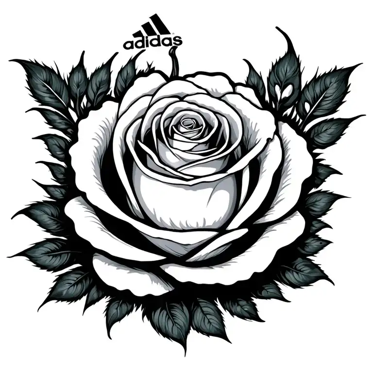 Leeds United white rose, smiley face peacock, vintage adidas tattoo design idea