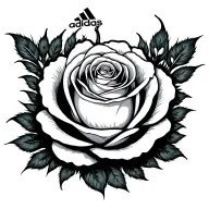 Leeds United white rose, smiley face peacock, vintage adidas tattoo design idea