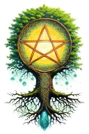 tree of life, pentagram, celtic  tattoo design idea