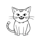 Cute cat with teeth like a vampire tattoo design idea