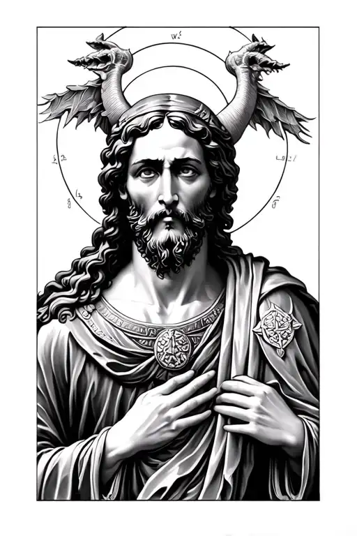 Saint Joseph terror of demons tattoo design idea